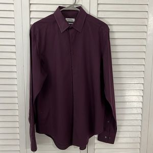 Men’s Calvin Klein Burgundy long sleeve dress shirt 14.5 34/35